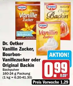 AEZ Dr. Oetker Vanillin Zucker, Bourbon Vanillezucker oder Original Backin Angebot