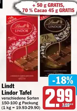 AEZ Lindt Lindor Tafel Angebot