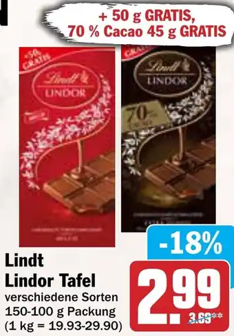 AEZ Lindt Lindor Tafel Angebot