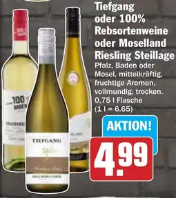 AEZ Tiefgang oder 100% Rebsortenweine oder Moselland Riesling Steillage Angebot