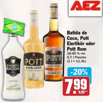 AEZ Batida de Coco, Pott Eierlikör oder Pott Rum Angebot