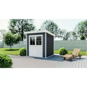 Netto Marken-Discount WPC-Gartenhaus S mit Flachdach anthrazit/weiß FSC100% Angebot