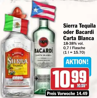 AEZ Sierra Tequila oder Bacardi Carta Blanca Angebot