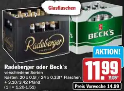 AEZ Radeberger oder Beck's Angebot