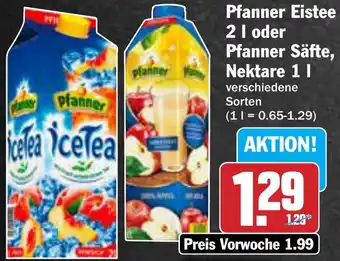 AEZ Pfanner Eistee oder Pfanner Säfte, Nektare Angebot