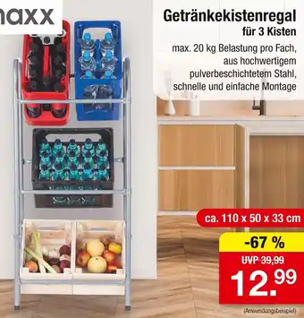 Zimmermann EASYmaxx Getränkekistenregal für 3 Kisten Angebot