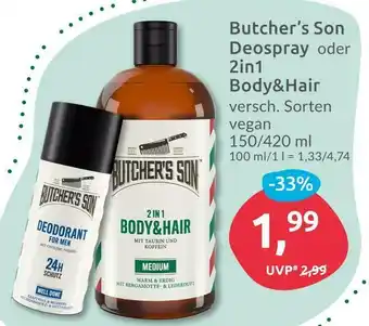 Budni Butcher’s son deospray oder 2in1 body&hair Angebot