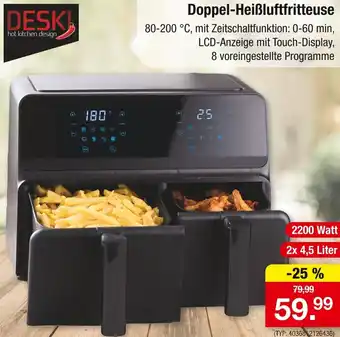 Zimmermann DESKI Doppel-Heißluftfritteuse Angebot