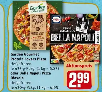 REWE Garden gourmet protein lovers pizza oder bella napoli pizza Angebot