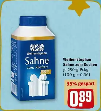 REWE Weihenstephan sahne zum kochen Angebot