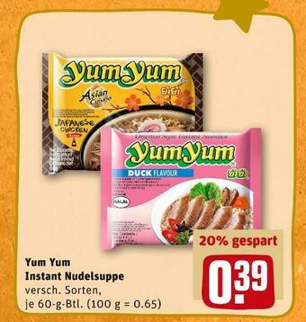 REWE Yum yum instant nudelsuppe Angebot