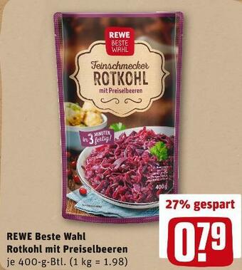 REWE Rewe beste wahl rotkohl mit preiselbeeren Angebot