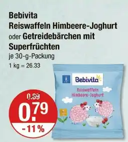 V Markt Bebivita reiswaffeln himbeere-joghurt oder getreidebärchen mit superfrüchten Angebot