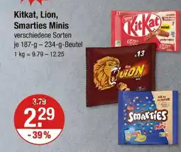 V Markt Nestle kitkat, lion, smarties minis Angebot