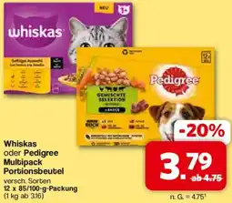 Famila Nord West Whiskas oder Pedigree Multipack Portionsbeutel Angebot