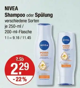 V Markt Nivea shampoo oder spülung Angebot