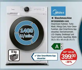 V Markt Midea waschmaschine mf200w80wb-14as Angebot