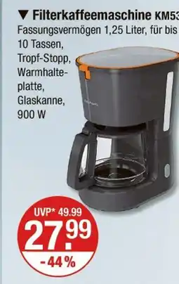 V Markt Clatronic filterkaffeemaschine km53 Angebot