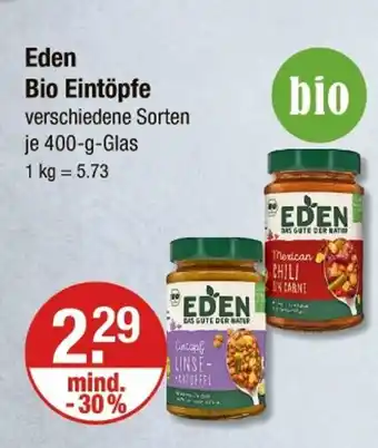 V Markt Eden bio eintöpfe Angebot