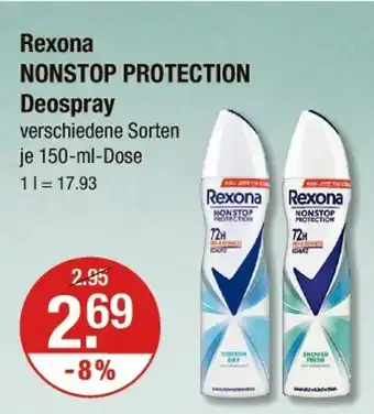 V Markt Rexona nonstop protection deospray Angebot