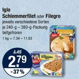 V Markt Iglo schlemmerfilet oder filegro Angebot