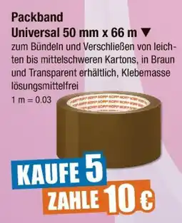 V Markt Packband universal 50 mm x 66 m Angebot