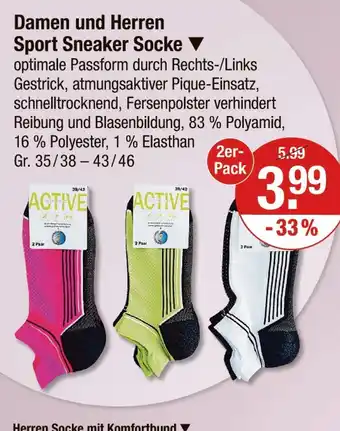 V Markt Damen und herren sport sneaker socke Angebot