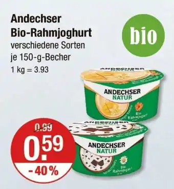 V Markt Andechser bio-rahmjoghurt Angebot