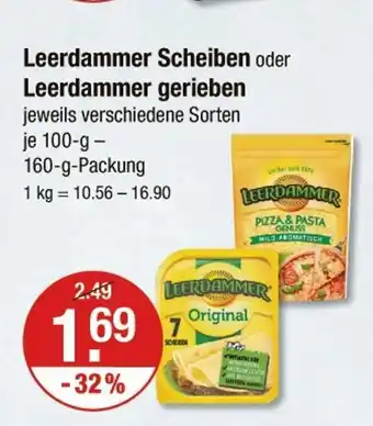 V Markt Leerdammer leerdammer scheiben oder leerdammer gerieben Angebot