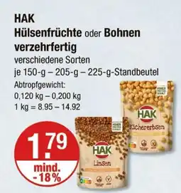 V Markt Hak hülsenfrüchte oder bohnen verzehrfertig Angebot