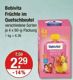 V Markt Bebivita früchte im quetschbeutel Angebot