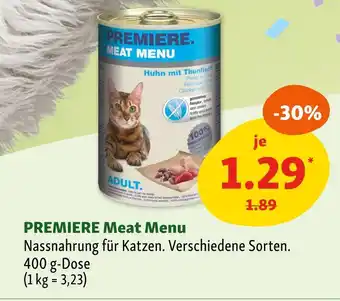 Fressnapf Premiere meat menu Angebot