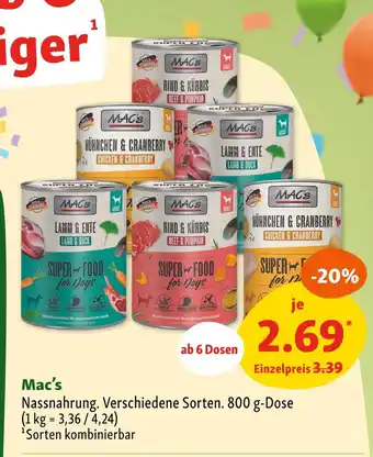 Fressnapf Mac's super food for dogs Angebot