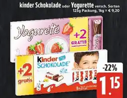 Edeka Xpress Kinder schokolade oder yogurette Angebot