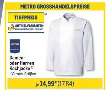 METRO Metro professional damen- oder herren kochjacke Angebot