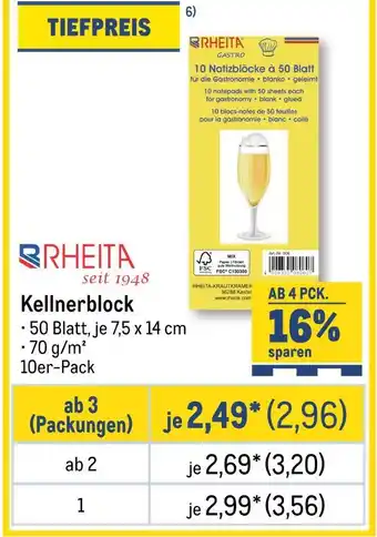 METRO Rheita kellnerblock Angebot