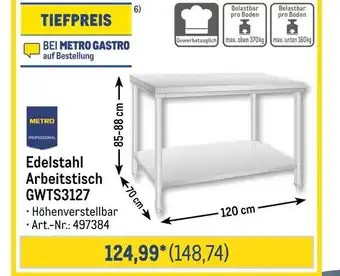 METRO Metro professional edelstahl arbeitstisch gwts3127 Angebot