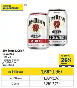 METRO Jim beam & cola/ cola zero Angebot