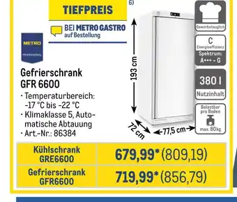 METRO Metro professional gefrierschrank gfr 6600 oder kühlschrank gre6600 Angebot