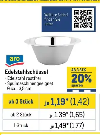 METRO Aro edelstahlschüssel Angebot