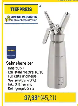 METRO Metro professional sahnebereiter Angebot