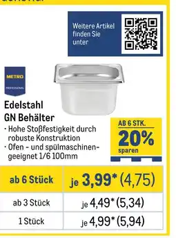 METRO Edelstahl gn behälter Angebot