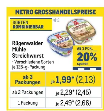 METRO Rügenwalder mühle streichwurst Angebot