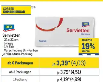 METRO Aro servietten Angebot