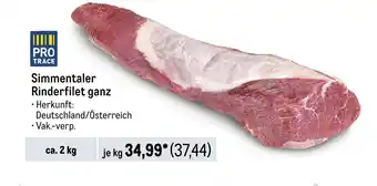 METRO Simmentaler rinderfilet ganz Angebot