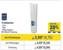 METRO Metro trinkbecher Angebot