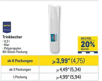 METRO Metro trinkbecher Angebot