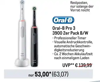 METRO Oral-b pro 3 3900 2er pack b/w Angebot