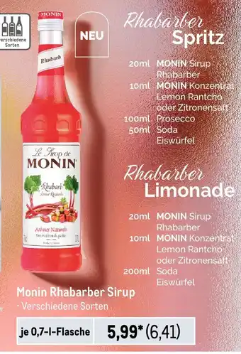 METRO Monin Rhabarber Sirup Angebot