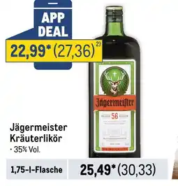 METRO Jägermeister kräuterlikör Angebot